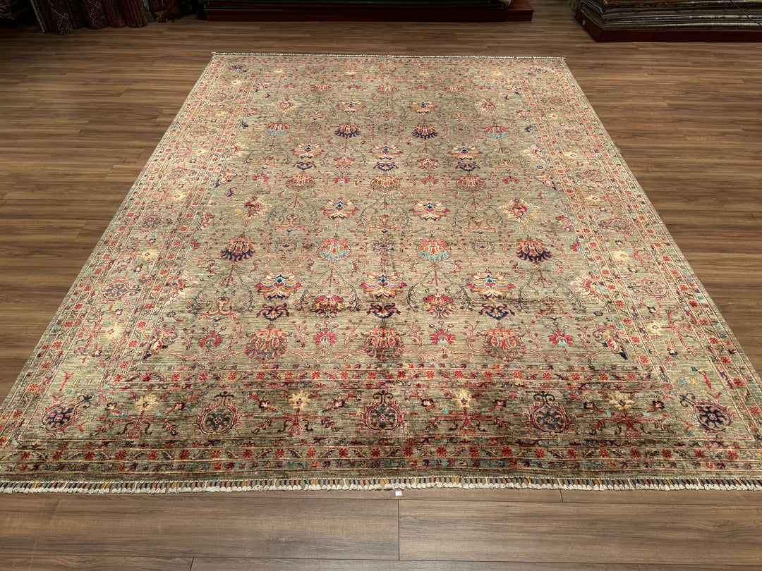 Sultani Binbirgece Original Hand Woven Brown Vegetable Dyed Wool Carpet 303x388 11.76 Square Meters - 10x14 ft