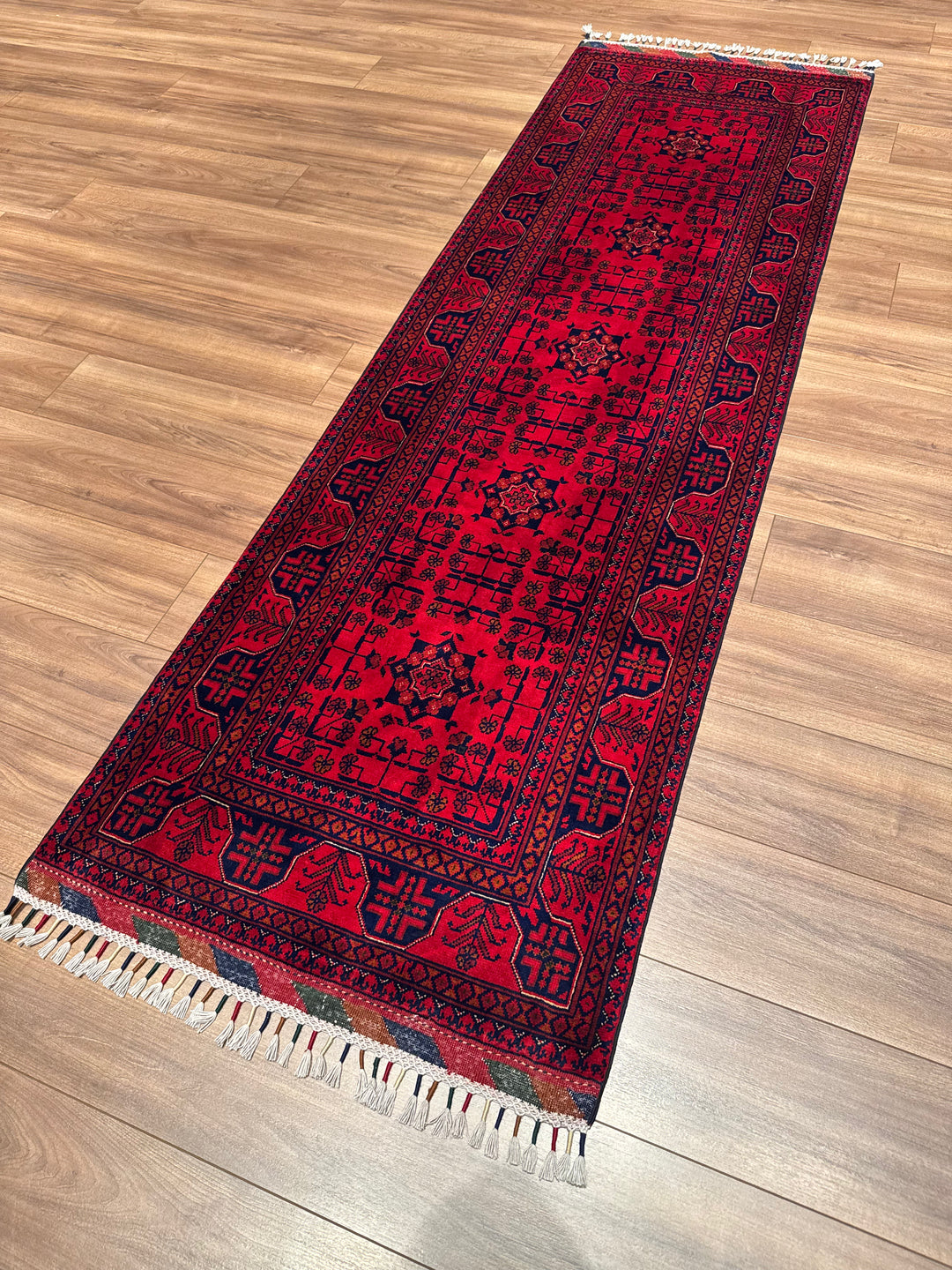 Afgan Halısı Hamyap Yolluk Orijinal El Dokuması Kök Boya Yün 0.78x247 1.93 Metrekare - 3x10 ft