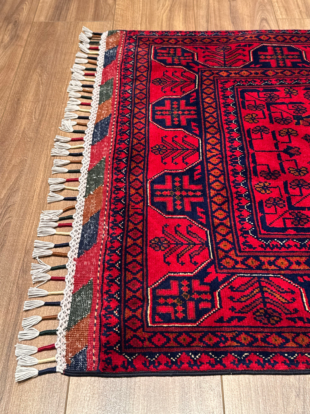 Afgan Halısı Hamyap Yolluk Orijinal El Dokuması Kök Boya Yün 0.78x247 1.93 Metrekare - 3x10 ft