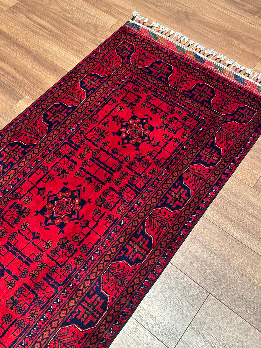 Afgan Halısı Hamyap Yolluk Orijinal El Dokuması Kök Boya Yün 0.78x247 1.93 Metrekare - 3x10 ft