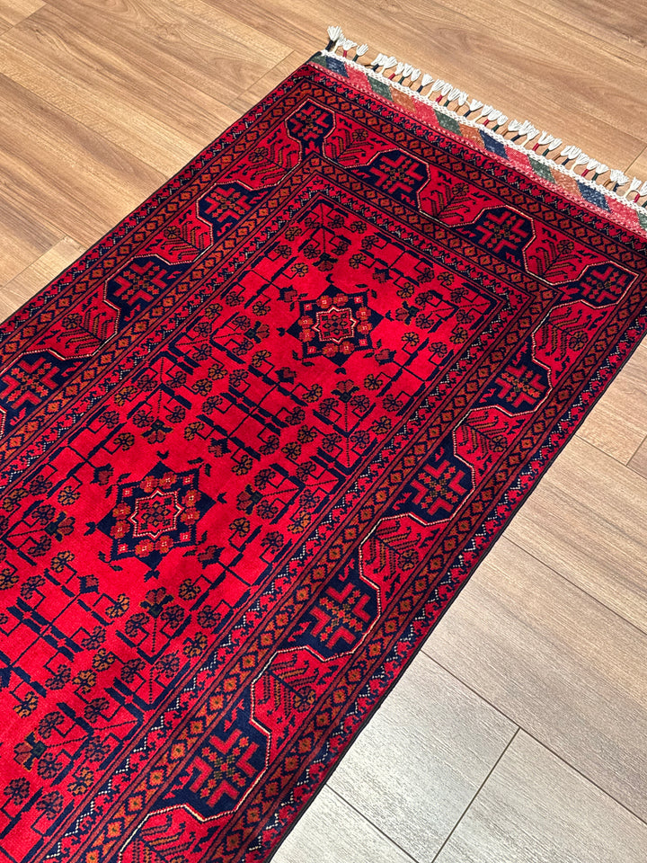 Afgan Halısı Hamyap Yolluk Orijinal El Dokuması Kök Boya Yün 0.78x247 1.93 Metrekare - 3x10 ft