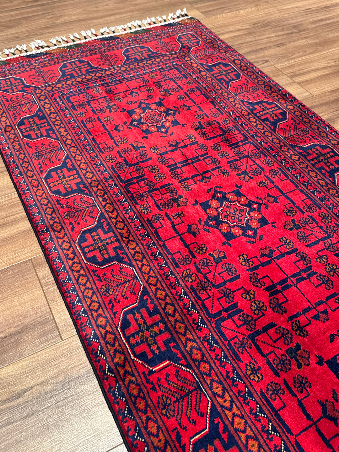 Afgan Halısı Hamyap Yolluk Orijinal El Dokuması Kök Boya Yün 0.78x247 1.93 Metrekare - 3x10 ft