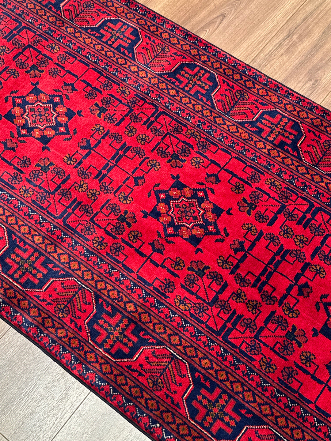 Afgan Halısı Hamyap Yolluk Orijinal El Dokuması Kök Boya Yün 0.78x247 1.93 Metrekare - 3x10 ft