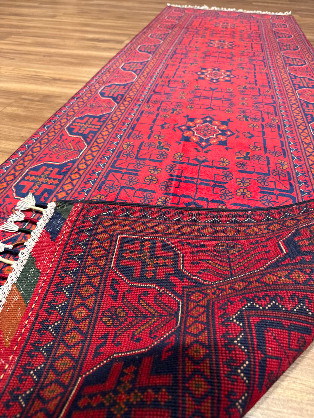 Afgan Halısı Hamyap Yolluk Orijinal El Dokuması Kök Boya Yün 0.78x247 1.93 Metrekare - 3x10 ft