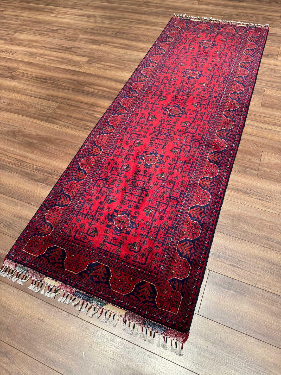 Afghan Hamyap Runner Rug, Original Handwoven, Naturally Dyed Wool, 0.88x245 cm (2.16 square meters) - 3x7 ft 