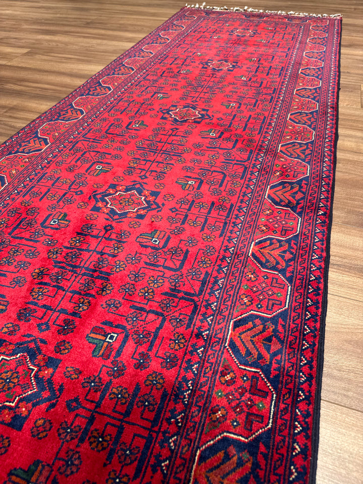 Afghan Hamyap Runner Rug, Original Handwoven, Naturally Dyed Wool, 0.88x245 cm (2.16 square meters) - 3x7 ft 