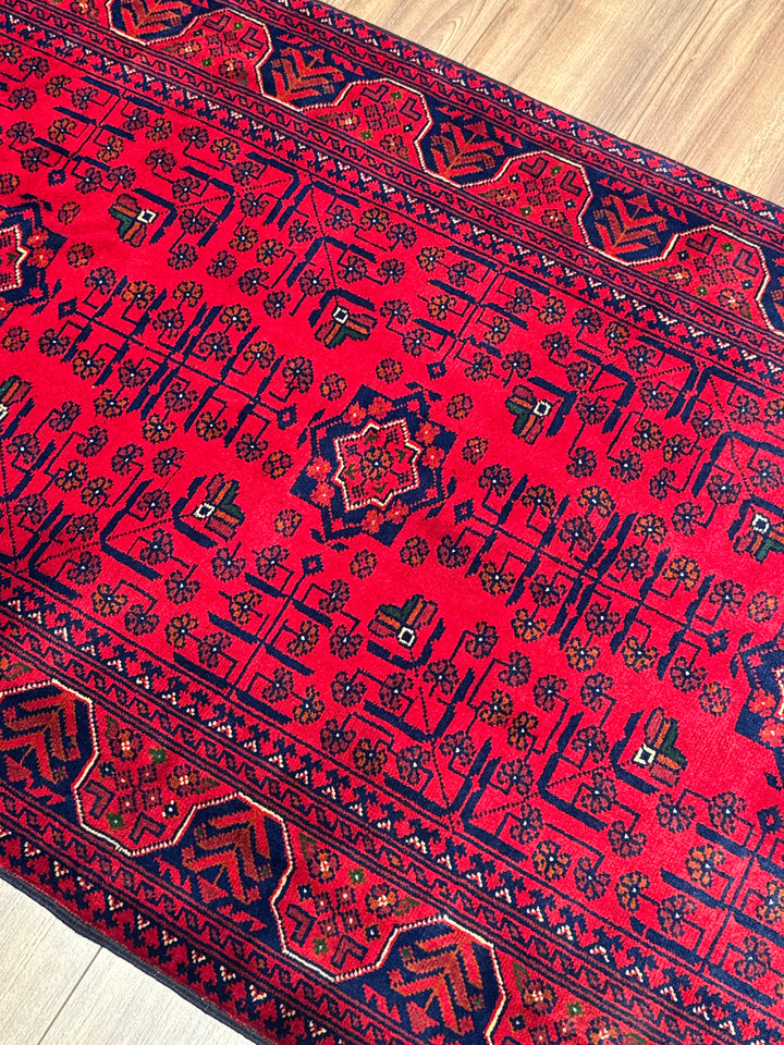 Afghan Hamyap Runner Rug, Original Handwoven, Naturally Dyed Wool, 0.88x245 cm (2.16 square meters) - 3x7 ft 