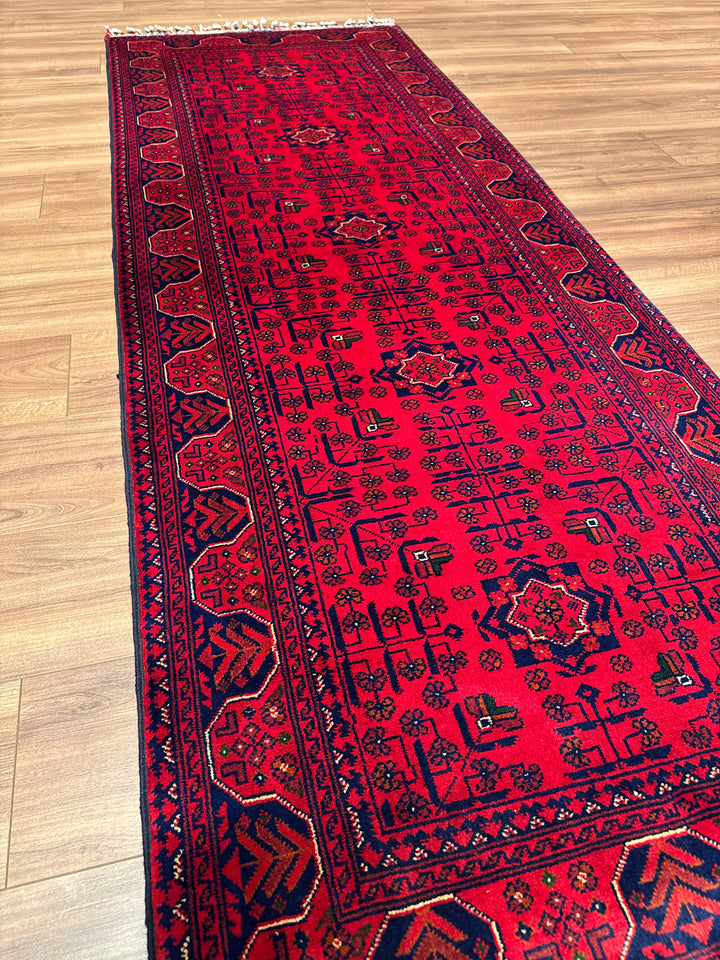 Afghan Hamyap Runner Rug, Original Handwoven, Naturally Dyed Wool, 0.88x245 cm (2.16 square meters) - 3x7 ft 