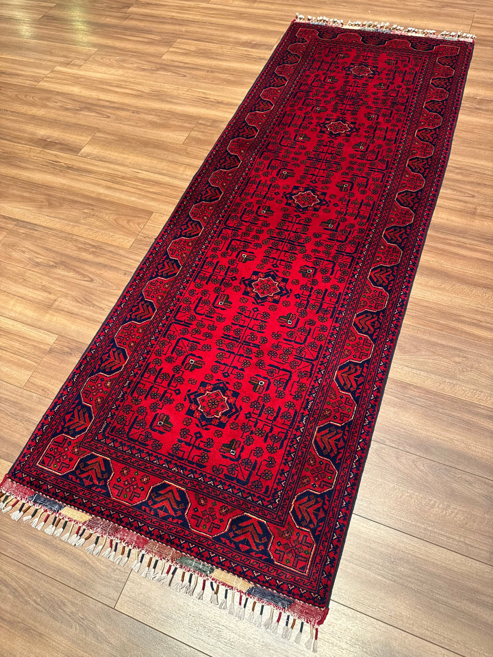 Afghan Hamyap Runner Rug, Original Handwoven, Naturally Dyed Wool, 0.88x245 cm (2.16 square meters) - 3x7 ft 