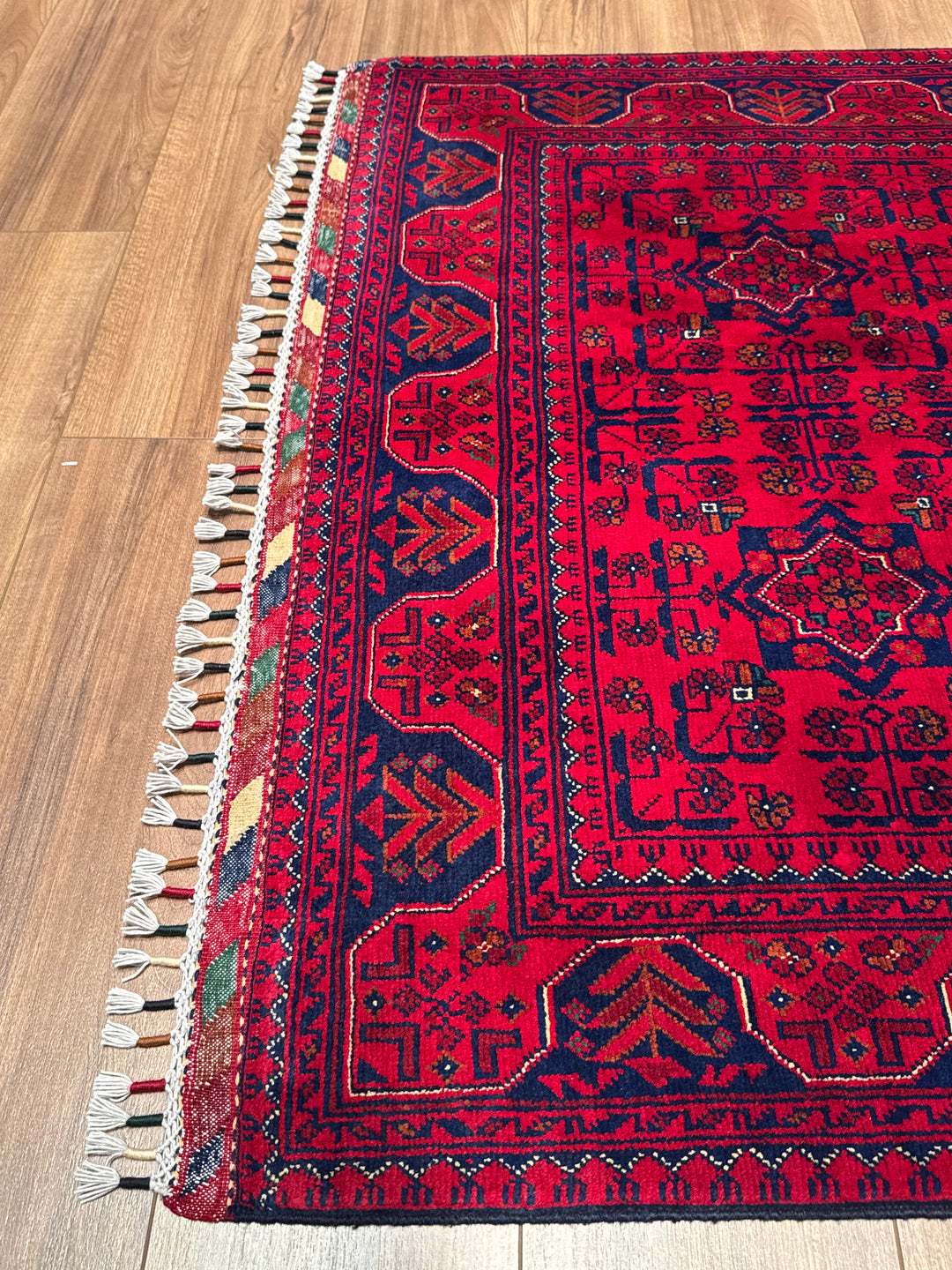 Afghan Rug Hamyap Original Handwoven Vegetable Dyedd Wool 118x179 2.11 Square Meters - 4x6 ft