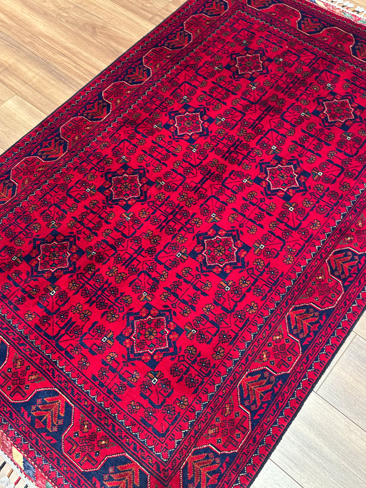 Afghan Rug Hamyap Original Handwoven Vegetable Dyedd Wool 118x179 2.11 Square Meters - 4x6 ft