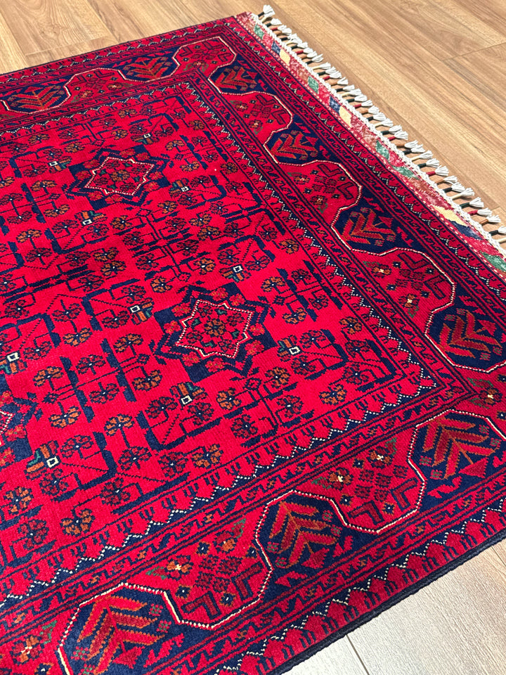 Afghan Rug Hamyap Original Handwoven Vegetable Dyedd Wool 118x179 2.11 Square Meters - 4x6 ft