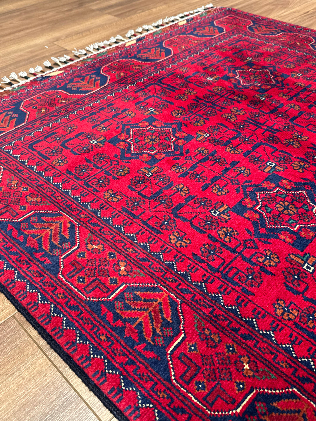 Afghan Rug Hamyap Original Handwoven Vegetable Dyedd Wool 118x179 2.11 Square Meters - 4x6 ft