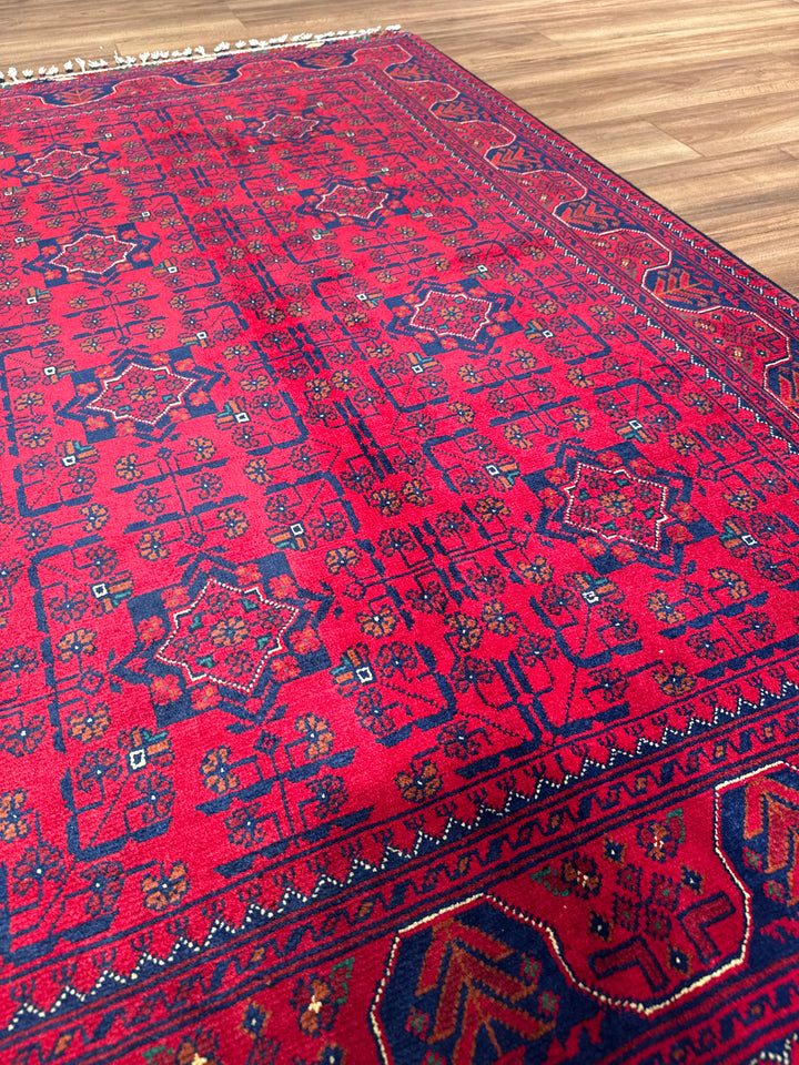 Afghan Rug Hamyap Original Handwoven Vegetable Dyedd Wool 118x179 2.11 Square Meters - 4x6 ft