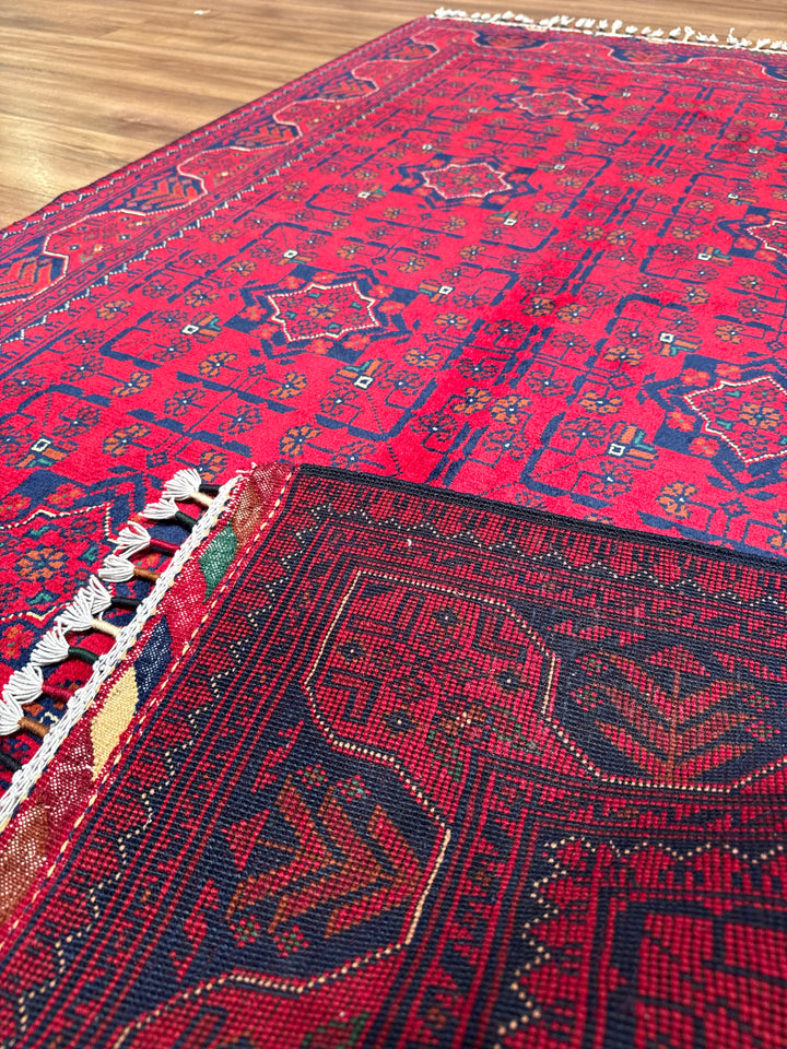 Afghan Rug Hamyap Original Handwoven Vegetable Dyedd Wool 118x179 2.11 Square Meters - 4x6 ft