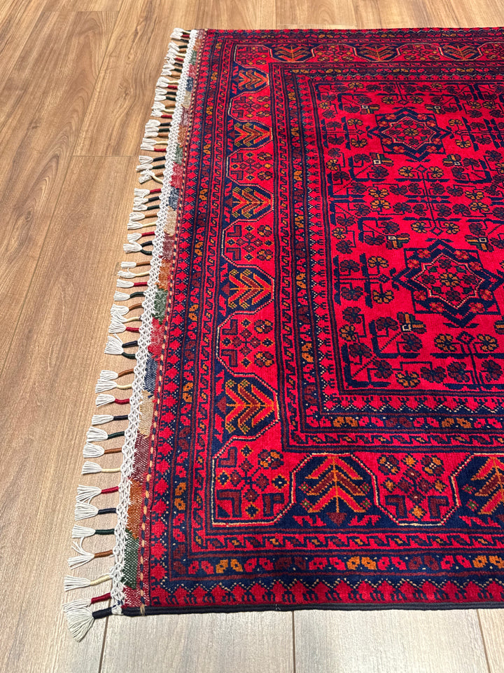 Afghan Rug Hamyap Original Handwoven Vegetable Dyedd Wool 123x177 2.18 Square Meters - 4x6 ft