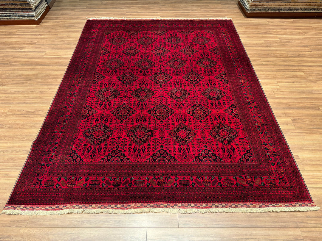 Afghan Carpet Bilcik Original Hand Woven Vegetable Dyed Wool 294x380 11.17 Square Meters - 10x14 ft