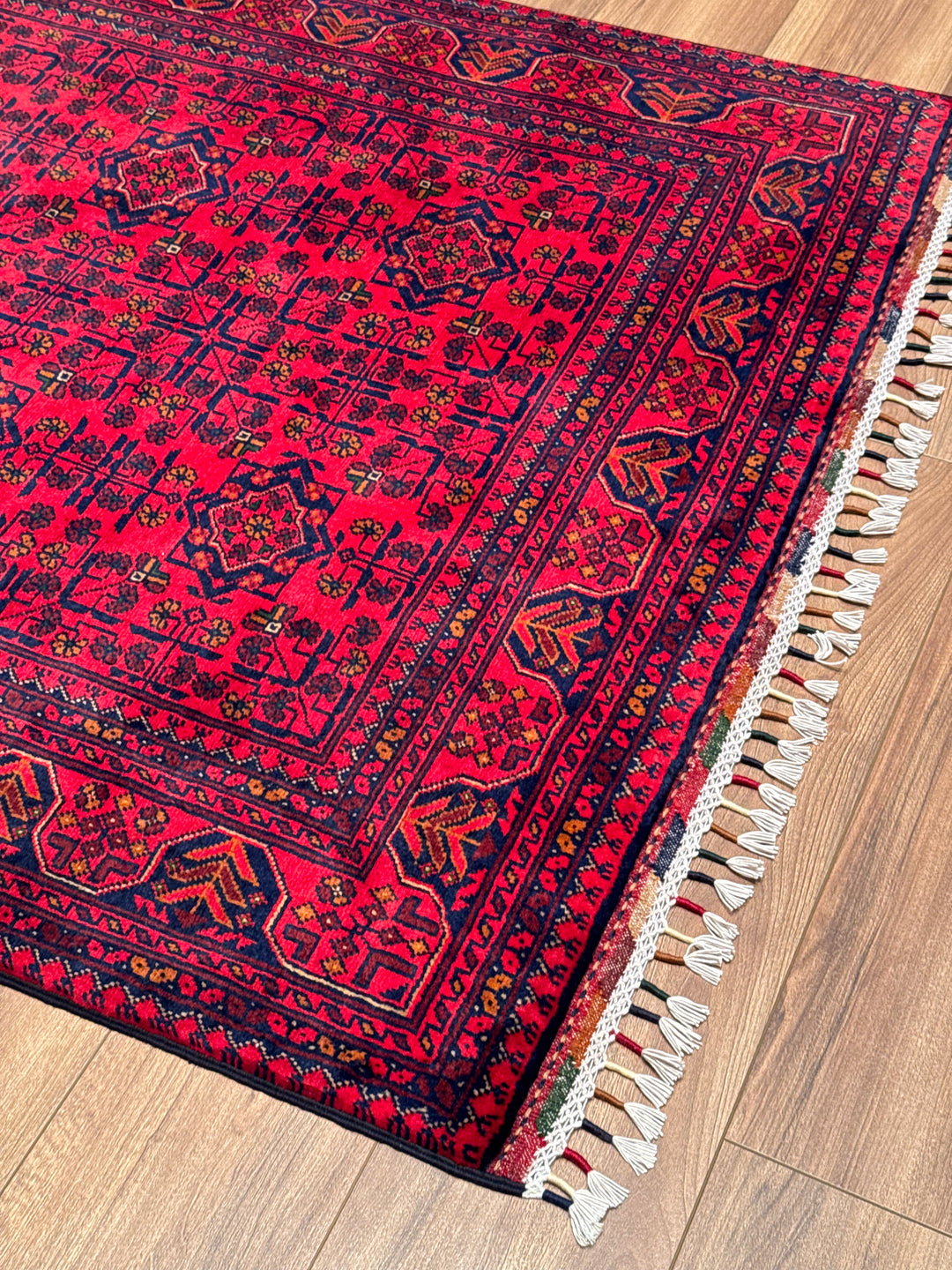 Afghan Rug Hamyap Original Handwoven Vegetable Dyedd Wool 123x177 2.18 Square Meters - 4x6 ft