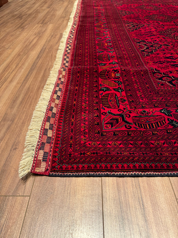 Afghan Carpet Bilcik Original Hand Woven Vegetable Dyed Wool 294x380 11.17 Square Meters - 10x14 ft