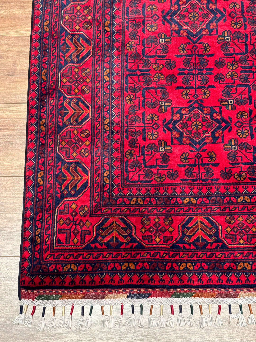 Afghan Rug Hamyap Original Handwoven Vegetable Dyedd Wool 123x177 2.18 Square Meters - 4x6 ft