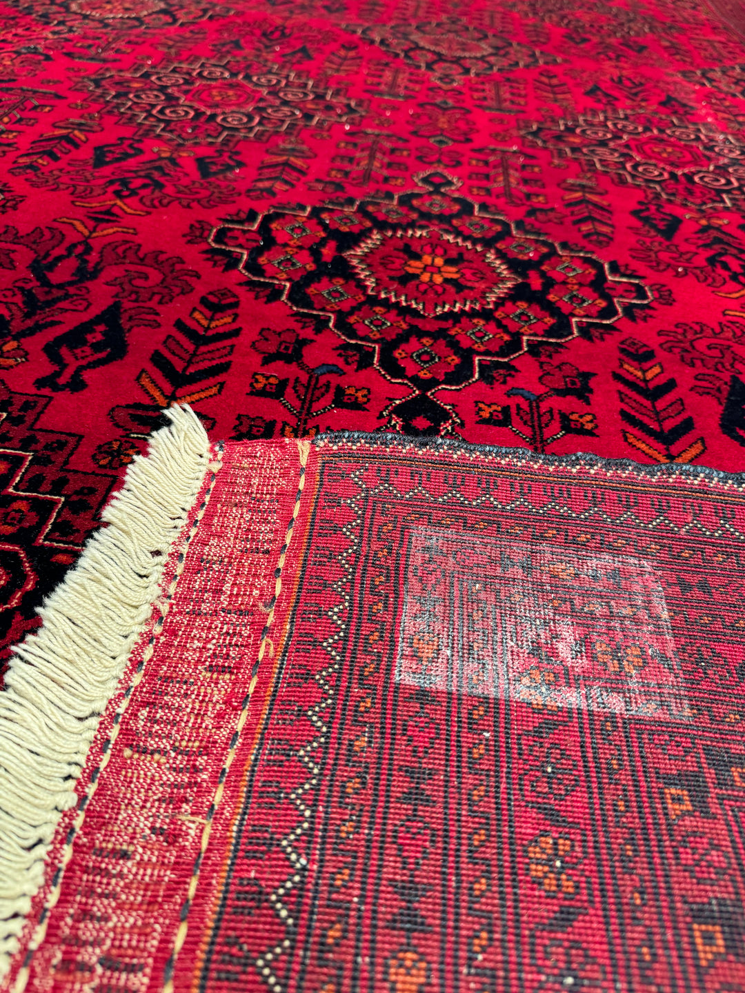 Afghan Carpet Bilcik Original Hand Woven Vegetable Dyed Wool 294x380 11.17 Square Meters - 10x14 ft