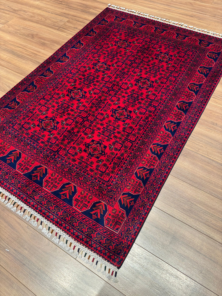 Afghan Rug Hamyap Original Handwoven Vegetable Dyedd Wool 120x177 cm (2.12 square meters - 4x6 ft)