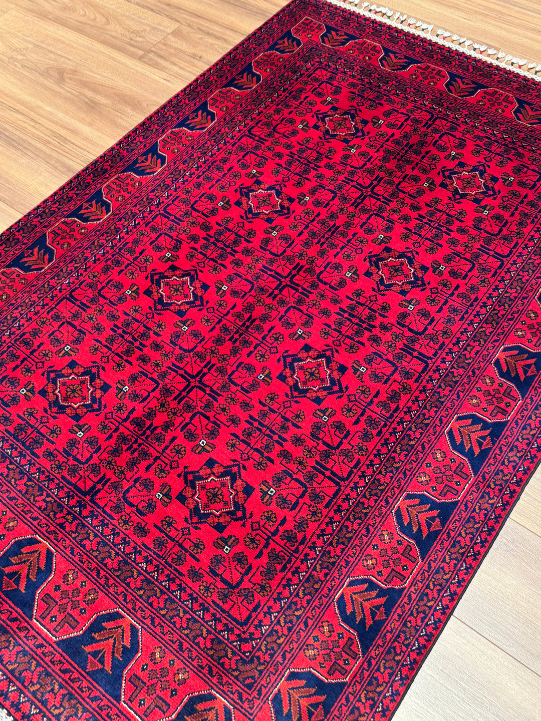 Afghan Rug Hamyap Original Handwoven Vegetable Dyedd Wool 120x177 cm (2.12 square meters - 4x6 ft)