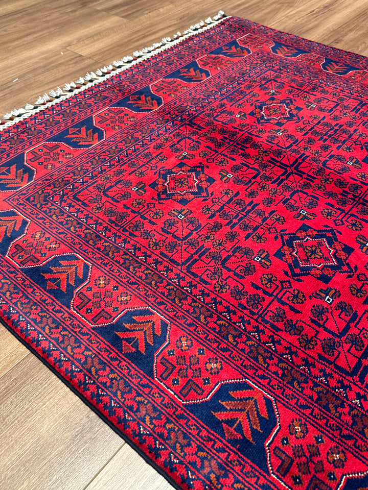 Afghan Rug Hamyap Original Handwoven Vegetable Dyedd Wool 120x177 cm (2.12 square meters - 4x6 ft)