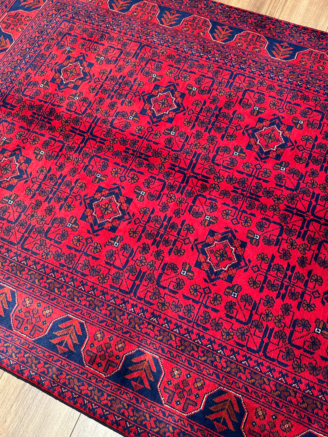 Afghan Rug Hamyap Original Handwoven Vegetable Dyedd Wool 120x177 cm (2.12 square meters - 4x6 ft)