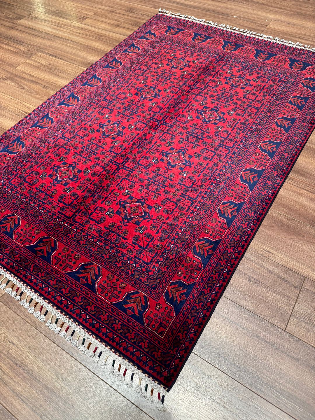 Afghan Rug Hamyap Original Handwoven Vegetable Dyedd Wool 120x177 cm (2.12 square meters - 4x6 ft)