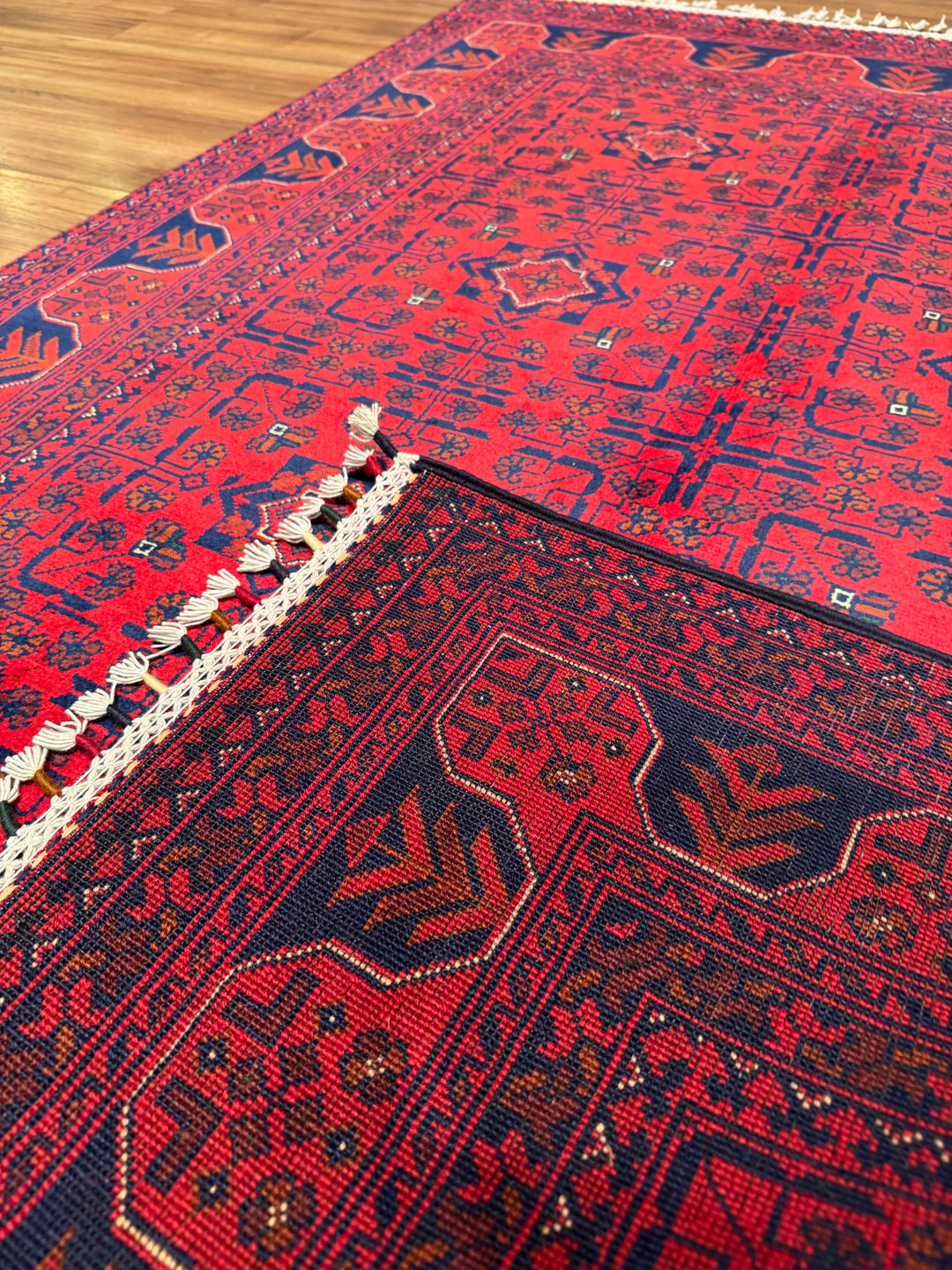 Afghan Rug Hamyap Original Handwoven Vegetable Dyedd Wool 120x177 cm (2.12 square meters - 4x6 ft)