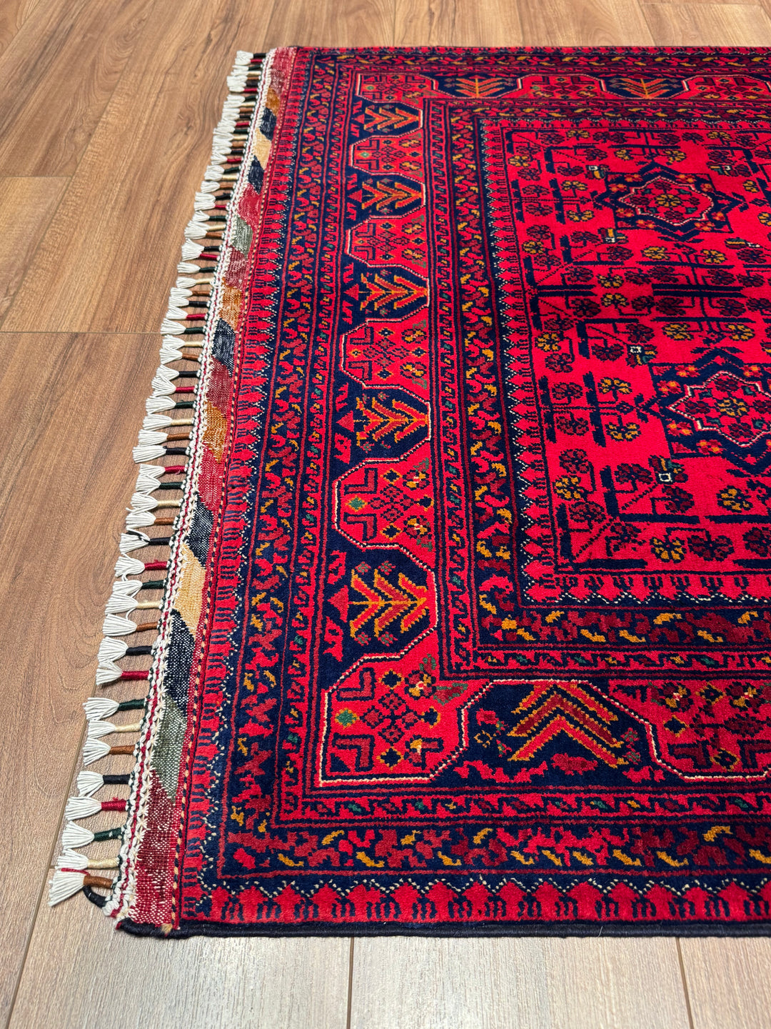 Afghan Rug Hamyap Original Handwoven Vegetable Dyedd Wool 115x190 2.19 Square Meters - 4x6 ft