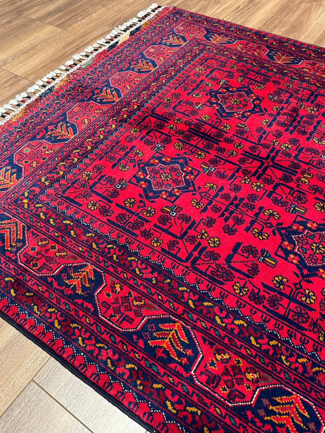 Afghan Rug Hamyap Original Handwoven Vegetable Dyedd Wool 115x190 2.19 Square Meters - 4x6 ft