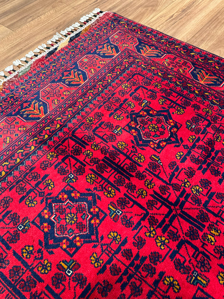 Afghan Rug Hamyap Original Handwoven Vegetable Dyedd Wool 115x190 2.19 Square Meters - 4x6 ft