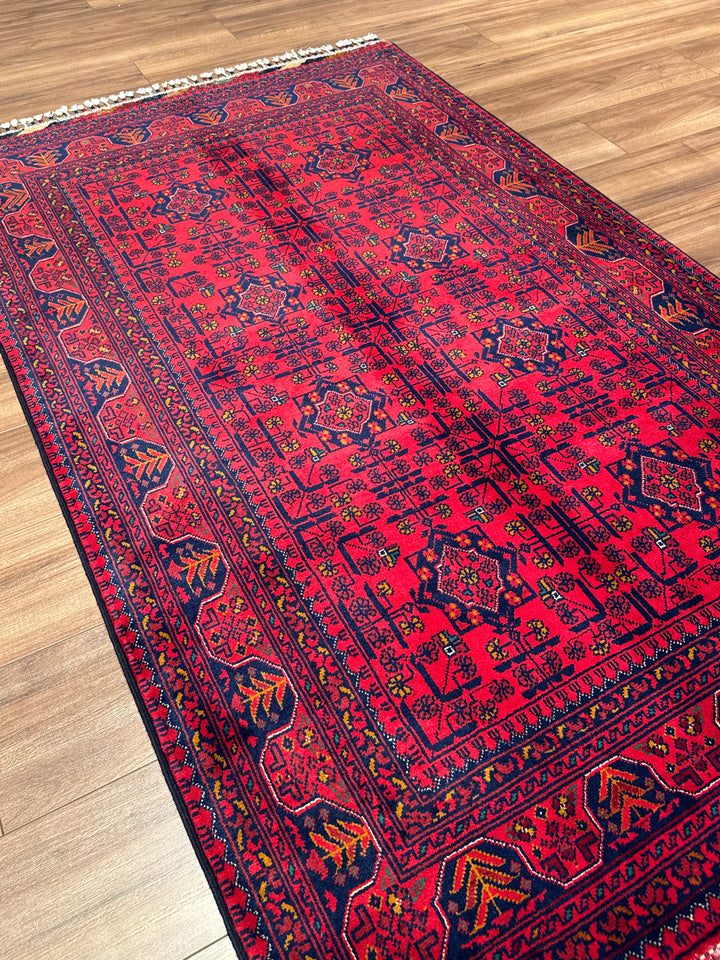 Afghan Rug Hamyap Original Handwoven Vegetable Dyedd Wool 115x190 2.19 Square Meters - 4x6 ft
