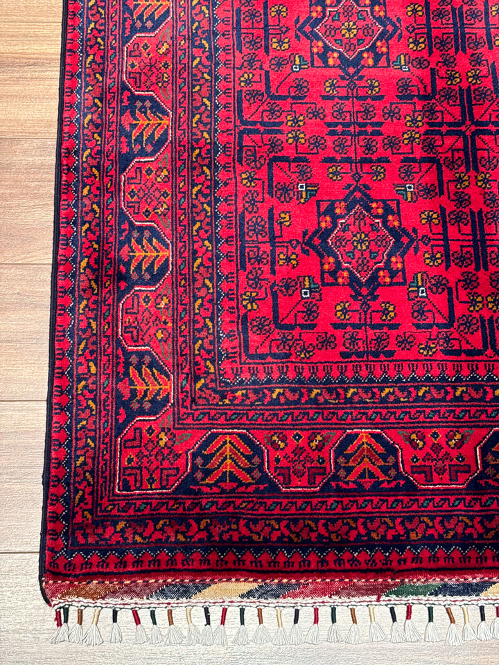 Afghan Rug Hamyap Original Handwoven Vegetable Dyedd Wool 115x190 2.19 Square Meters - 4x6 ft