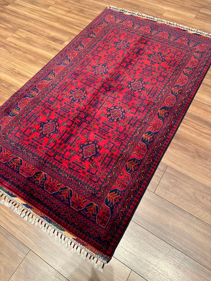 Afghan Rug Hamyap Original Handwoven Vegetable Dyedd Wool 115x190 2.19 Square Meters - 4x6 ft