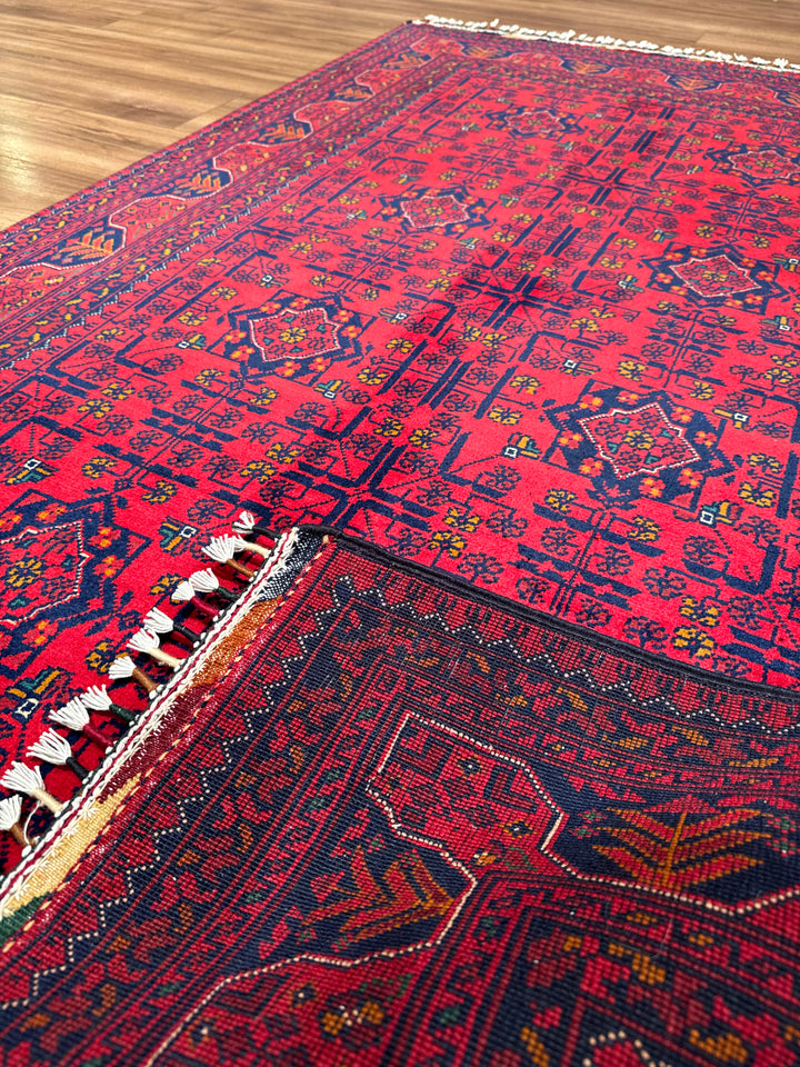 Afghan Rug Hamyap Original Handwoven Vegetable Dyedd Wool 115x190 2.19 Square Meters - 4x6 ft