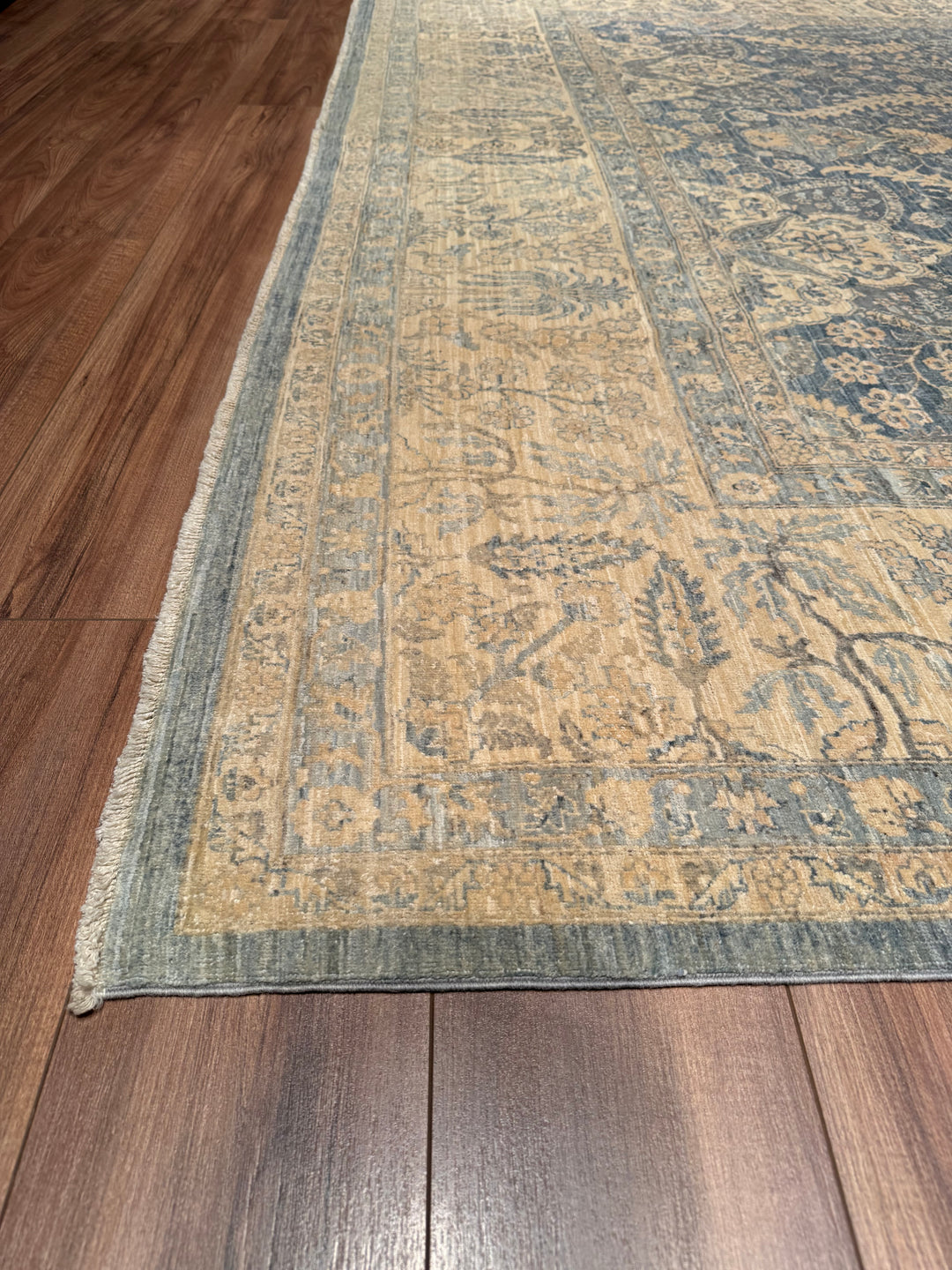 Uşak Original Hand Woven Gray Cream Vegetable Dyed Wool Carpet 295x426 12.57 Square Meters - 10x14 ft