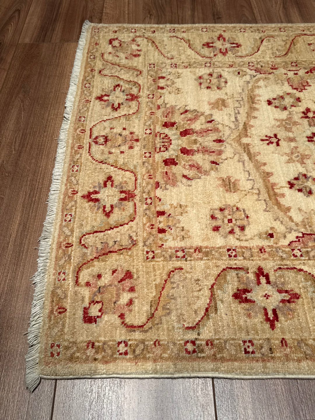 Uşak Original Handwoven Runner Rug, Cream Colored, Vegetable Dyed Wool, 0.80x202 cm (1.62 square meters) - 3x6 ft 