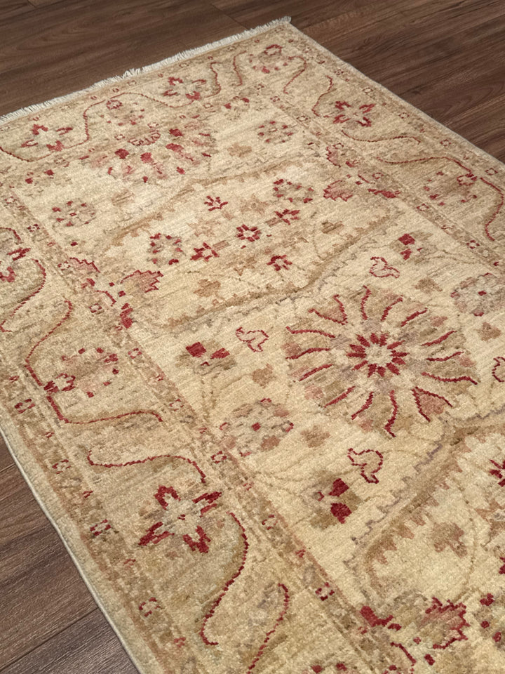 Uşak Original Handwoven Runner Rug, Cream Colored, Vegetable Dyed Wool, 0.80x202 cm (1.62 square meters) - 3x6 ft 