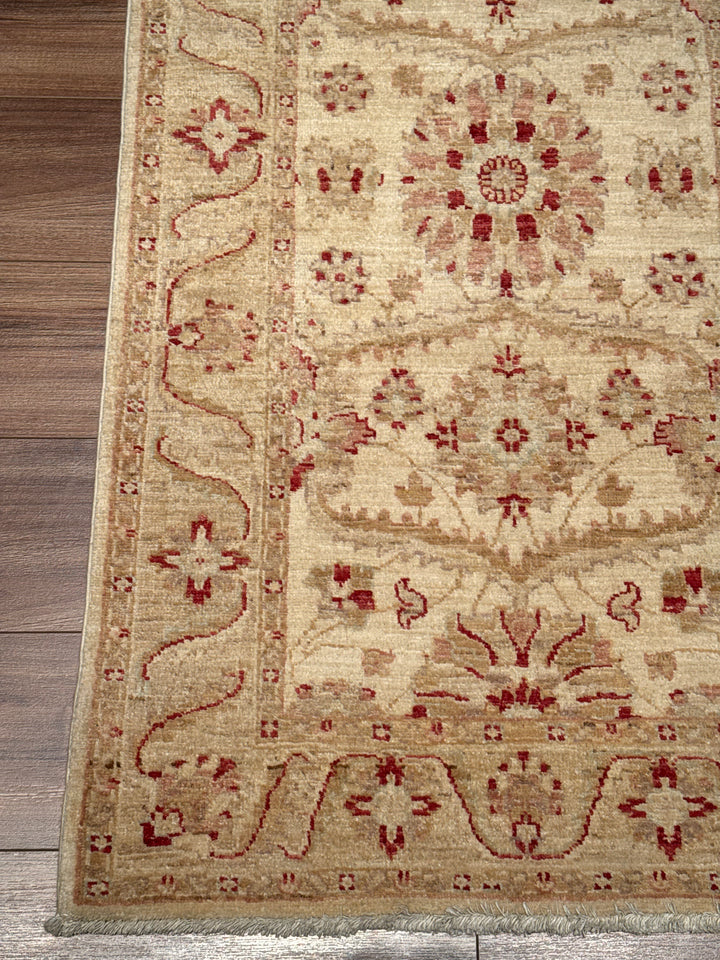 Uşak Original Handwoven Runner Rug, Cream Colored, Vegetable Dyed Wool, 0.80x202 cm (1.62 square meters) - 3x6 ft 