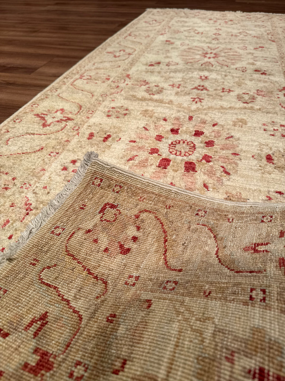 Uşak Original Handwoven Runner Rug, Cream Colored, Vegetable Dyed Wool, 0.80x202 cm (1.62 square meters) - 3x6 ft 
