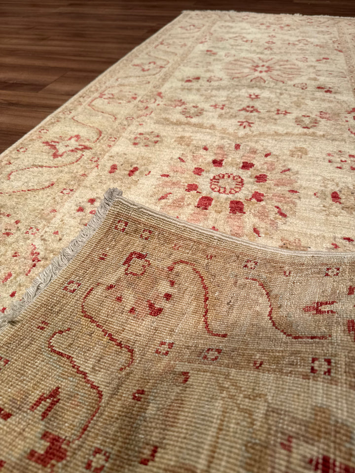 Uşak Original Handwoven Runner Rug, Cream Colored, Vegetable Dyed Wool, 0.80x202 cm (1.62 square meters) - 3x6 ft 