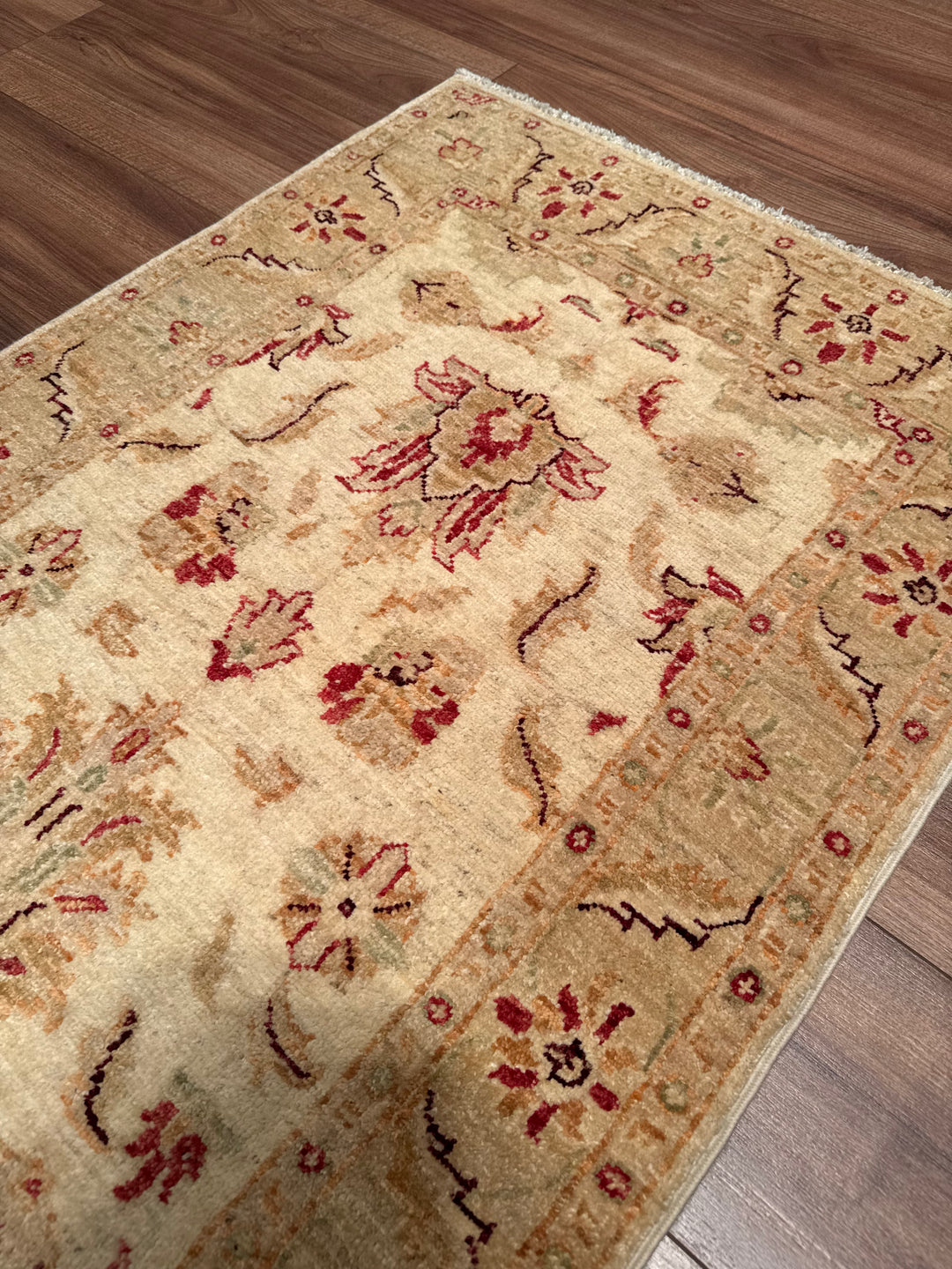 Uşak Original Handwoven Runner Rug, Cream Colored, Vegetable Dyed Wool Carpet, 0.76x200 cm (1.52 square meters) - 3x6 ft 