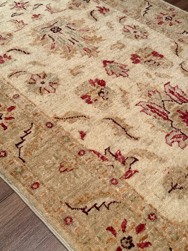 Uşak Original Handwoven Runner Rug, Cream Colored, Vegetable Dyed Wool Carpet, 0.76x200 cm (1.52 square meters) - 3x6 ft 