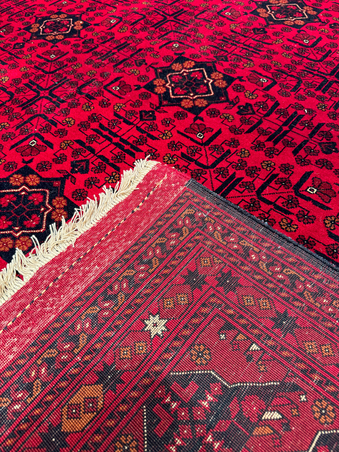 Afghan Carpet Bilcik Original Hand Woven Vegetable Dyed Wool 297x390 11.50 Square Meters - 10x14 ft