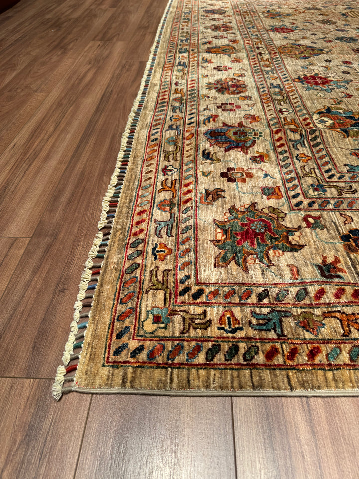 Sultani Binbirgece Original Hand Woven Beige Vegetable Dyed Wool Carpet 296x390 11.54 Square Meters - 10x14 ft