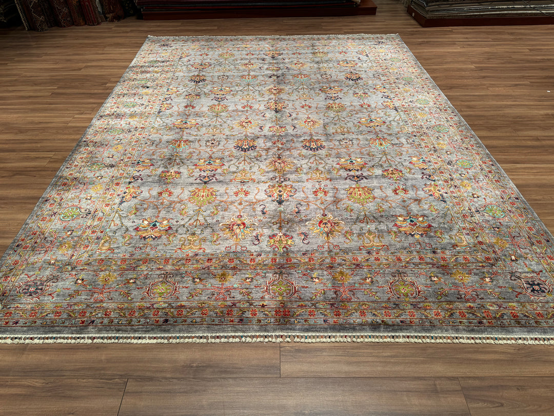 Sultani Binbirgece Original Hand Woven Gray Vegetable Dyed Wool Carpet 313x409 12.80 Square Meters - 10x14 ft