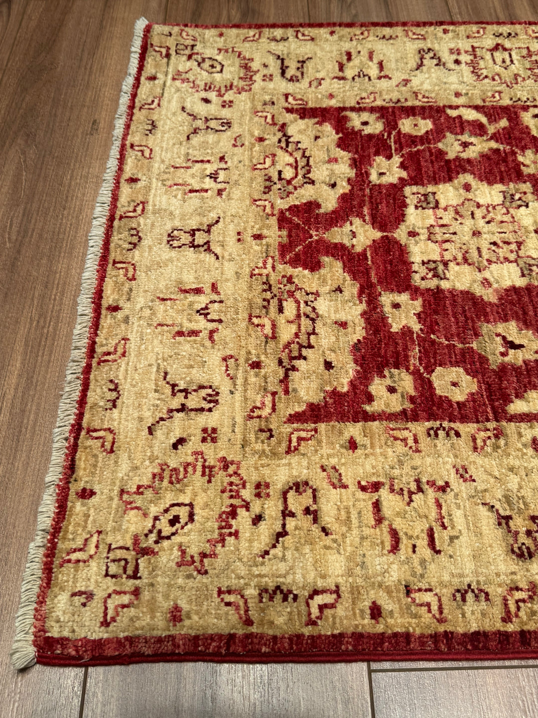 Uşak Original Handwoven Runner Rug, Red and Cream, Vegetable Dyed Wool Carpet, 0.79x199 cm, 1.57 Square Meters - 3x6 ft 